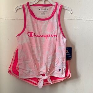 Champion Pink and White Tank and Shorts Set